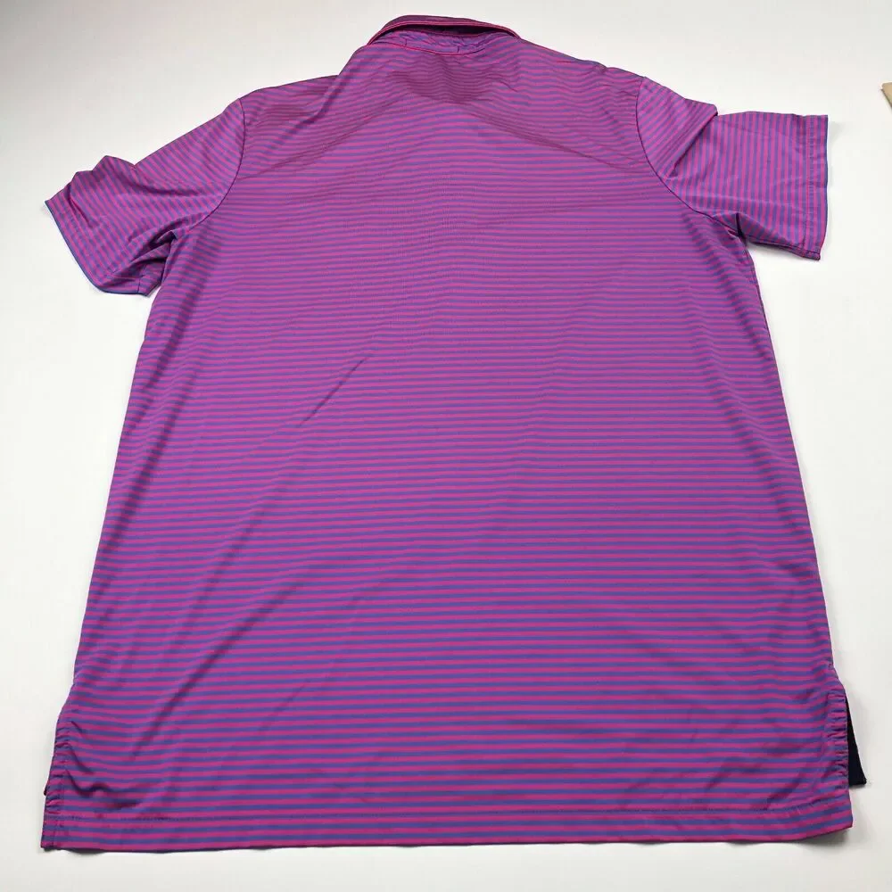 RLX Ralph Lauren Medium / Large Pink Purple Golf Short Sleeve Button Polo Shirt